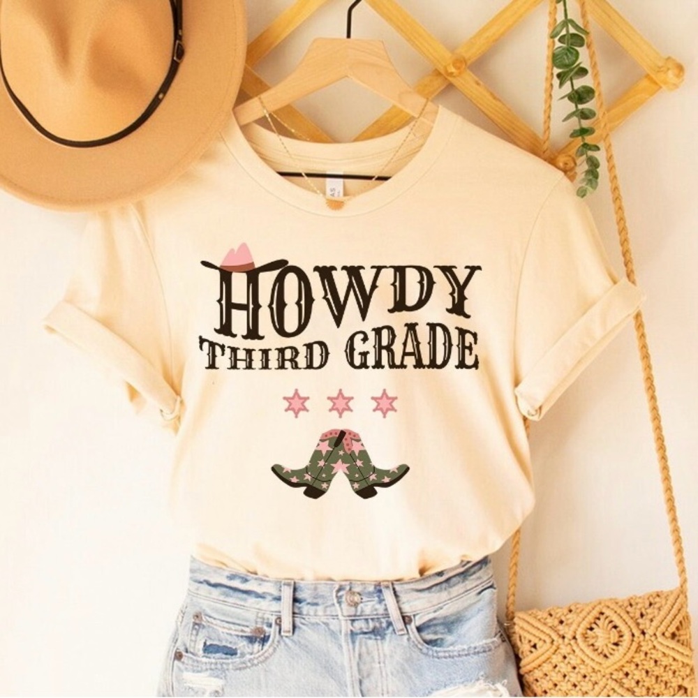 “Howdy third grade” teacher t shirt